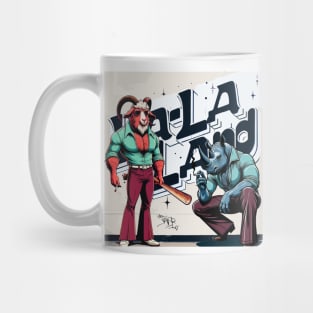 Retro Rebel: 70s Fashion smoking rhino in Shades Mug